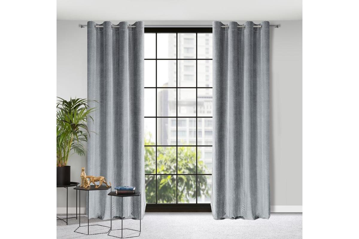 Lussi áttört jacquard mintás bársony függöny Acélszürke 140x250 cm
