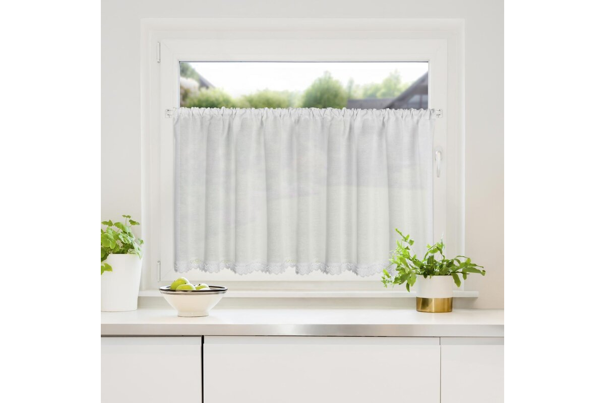 Gusto vitrázs függöny csipkével Fehér 60x150 cm