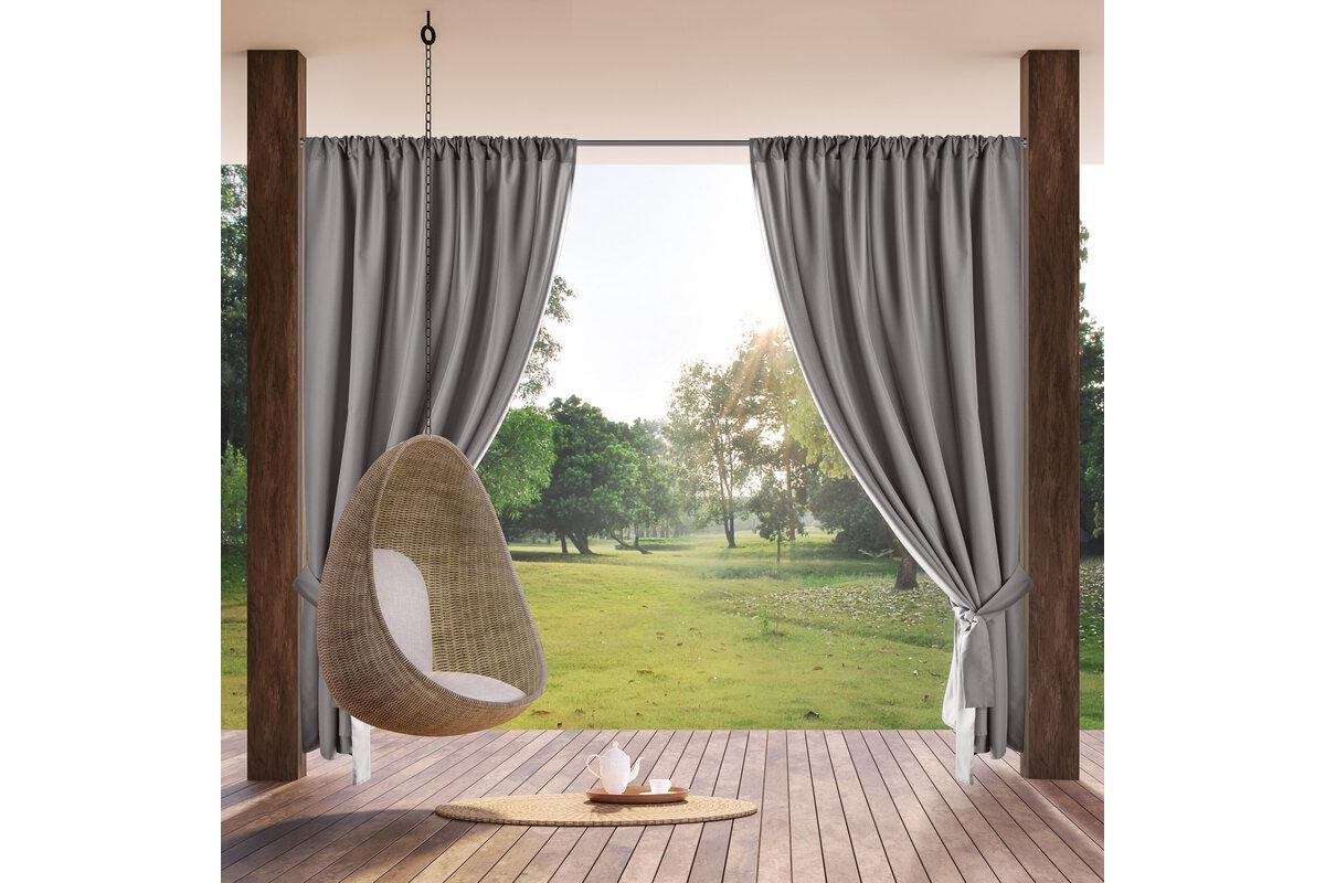 Garden vízálló kerti függöny elkötővel Acélszürke 155x200 cm