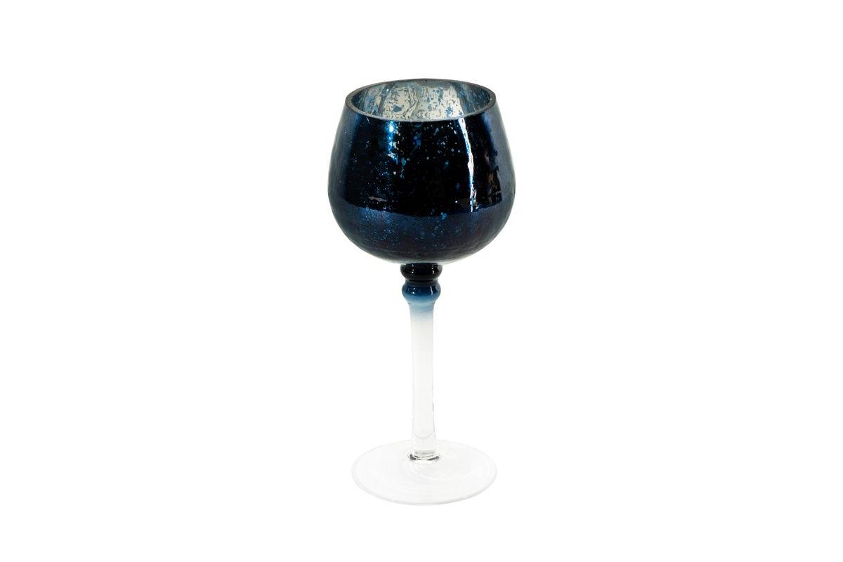 Verre2 üveg asztali gyertyatartó Gránátkék 9x20 cm