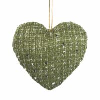 Irin 2 szív alakú akasztós karácsonyfadísz Zöld 3x9x10 cm