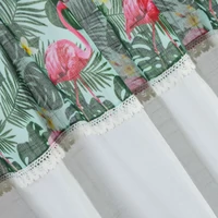 Kép 3/5 - botanic-flamingo-mintas-csipkes-fuggony-feher-zöld-rozsaszin-140-x-250-cm-hullam