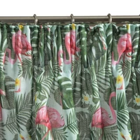 Kép 4/5 - botanic-flamingo-mintas-csipkes-fuggony-feher-zöld-rozsaszin-140-x-250-cm-rancoloszalag