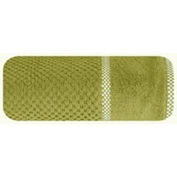 Kép 4/5 - caleb-velur-torolkozo-pamut-frottir-olivazold-50-x-90-cm-feltekert