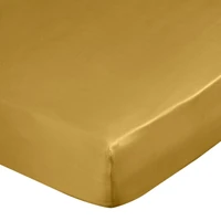 Kép 4/4 - dina-mako-szaten-gumis-lepedo-mustarsarga-100-x-200-cm-25-cm-felhuzva