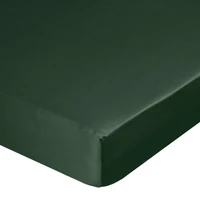Kép 3/4 - dina-mako-szaten-gumis-lepedo-sotetzold-100-x-200-cm-25-cm-felhuzva