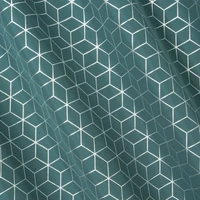 Kép 5/7 - cube-mintas-dekor-fuggony-sotet-turkiz-140-x-250-cm-kozeli