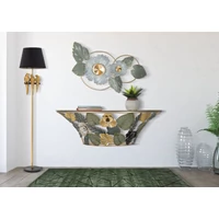 Kép 6/7 - Amaz fali konzol asztal egzotikus levelekkel 120x40.5x37.2 cm 5