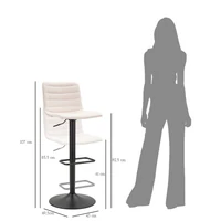 Kép 5/10 - Bárszék állítható magasságú 2db-os szett fehér 43x49.5x85.5-107 (seat 61-82.5) cm 8