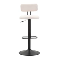Kép 4/10 - Bárszék állítható magasságú háttámlával 2db-os szett fehér/fekete 41x47,5x85-106,5 (seat 61-83) cm 1
