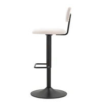 Kép 6/10 - Bárszék állítható magasságú háttámlával 2db-os szett fehér/fekete 41x47,5x85-106,5 (seat 61-83) cm 2