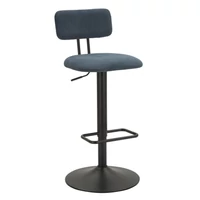 Kép 1/10 - Bárszék állítható magasságú háttámlával 2db-os szett kék/fekete 41x47,5x85-106,5 (seat 61-83) cm