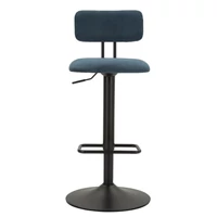 Kép 2/10 - Bárszék állítható magasságú háttámlával 2db-os szett kék/fekete 41x47,5x85-106,5 (seat 61-83) cm 1