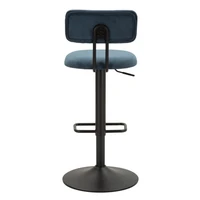 Kép 6/10 - Bárszék állítható magasságú háttámlával 2db-os szett kék/fekete 41x47,5x85-106,5 (seat 61-83) cm 4
