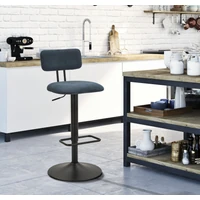 Kép 7/10 - Bárszék állítható magasságú háttámlával 2db-os szett kék/fekete 41x47,5x85-106,5 (seat 61-83) cm 7