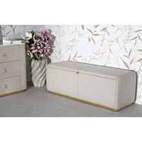 Kép 3/9 - Beauty pad tárolóval krémszín/arany 130x45x45 cm 7