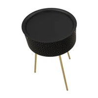 Kép 2/6 - Blacky asztal fekete/arany ø 40x65 cm