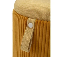 Kép 3/10 - Bolzano puff tárolóval kordbársony 2db-os szett mustársárga ø 38x38-32x28 cm