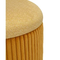 Kép 4/10 - Bolzano puff tárolóval kordbársony 2db-os szett mustársárga ø 38x38-32x28 cm