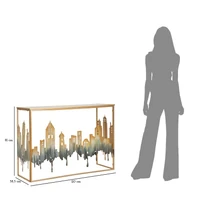 Kép 10/11 - City konzolasztal városmintás 110x38,5x81 cm 9
