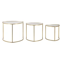 Kép 1/8 - Dohányzóasztal szett 3db-os arany ø 60x50-50x45-40x40 cm