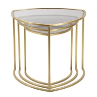 Kép 3/8 - Dohányzóasztal szett 3db-os arany ø 60x50-50x45-40x40 cm