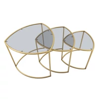 Kép 4/8 - Dohányzóasztal szett 3db-os arany ø 60x50-50x45-40x40 cm