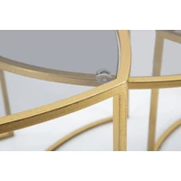 Kép 5/8 - Dohányzóasztal szett 3db-os arany ø 60x50-50x45-40x40 cm
