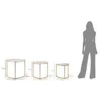 Kép 8/8 - Dohányzóasztal szett 3db-os arany ø 60x50-50x45-40x40 cm