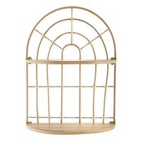 Kép 3/7 - Dupla íves polc rattan hatású barna 34,5x18x45,5 cm 1