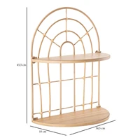 Kép 2/7 - Dupla íves polc rattan hatású barna 34,5x18x45,5 cm 6