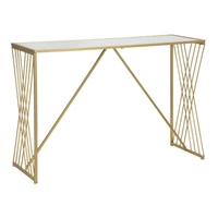 Kép 1/10 - Easy konzolasztal art deco stílusban arany 120x40x80 cm