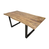 Kép 5/11 - Edge étkezőasztal fém lábakkal mangófából 180x90x77 - teljes hossz 280 cm 4