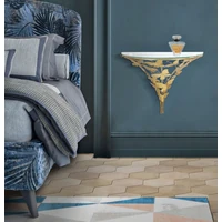 Kép 5/6 - Éjjeli polc pillangókkal fém/üveg arany 44,5x24,5x34,5 cm 4
