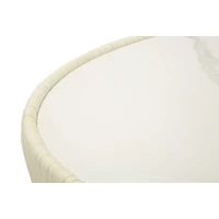 Kép 3/8 - Elge dohányzóasztal krémszín/arany/fehér ø 71x38 cm