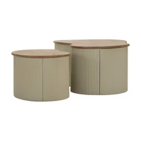 Kép 8/10 - Frankfurti dohányzóasztal 2db-os szett krémszín 87X53X32-50X35X28 cm 3