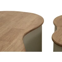 Kép 3/10 - Frankfurti dohányzóasztal 2db-os szett krémszín 87X53X32-50X35X28 cm 7