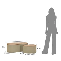 Kép 6/10 - Frankfurti dohányzóasztal 2db-os szett krémszín 87X53X32-50X35X28 cm 9
