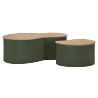 Kép 1/10 - Frankfurti dohányzóasztal 2db-os szett zöld 87X53X32-50X35X28 cm