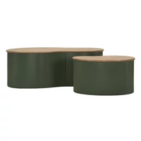 Kép 6/10 - Frankfurti dohányzóasztal 2db-os szett zöld 87X53X32-50X35X28 cm 1