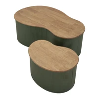 Kép 7/10 - Frankfurti dohányzóasztal 2db-os szett zöld 87X53X32-50X35X28 cm 2