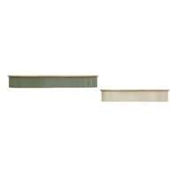 Kép 4/10 - Frankfurti lebegő polc 2db-os szett krémszín/zöld 86X18X12-65X16X12 cm 2