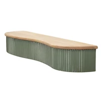 Kép 8/10 - Frankfurti lebegő polc 2db-os szett krémszín/zöld 86X18X12-65X16X12 cm 4