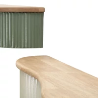 Kép 3/10 - Frankfurti lebegő polc 2db-os szett krémszín/zöld 86X18X12-65X16X12 cm 6