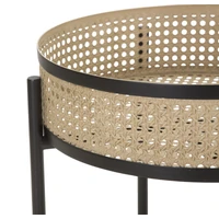 Kép 4/8 - Fuji asztalrattan 2db-os szett barna/fekete ø 40x50-35x40 cm