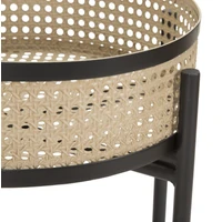 Kép 5/8 - Fuji asztalrattan 2db-os szett barna/fekete ø 40x50-35x40 cm