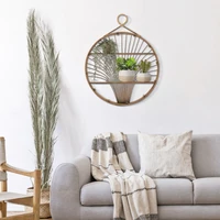 Kép 5/6 - Fuji fali polc rattan hatású barna 60,5x10,5x76 cm 4