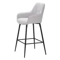 Kép 3/11 - Glamour bárszék 2db-os szett szürke/fekete 55x55x109 cm 2