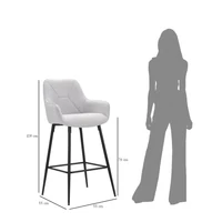Kép 11/11 - Glamour bárszék 2db-os szett szürke/fekete 55x55x109 cm 10