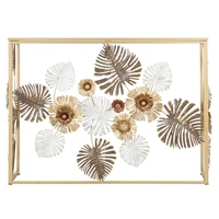 Kép 7/10 - Glamour floris konzolasztal arany 113x40x80 cm 2